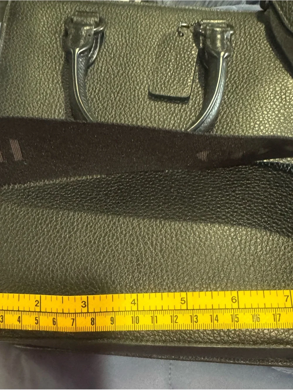 Coach Black Pebbled Leather Messenger Tote with Removable Strap